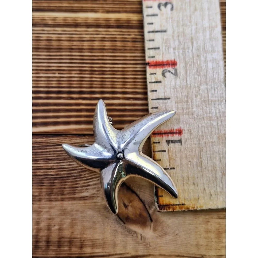 Vintage Silver Tone Starfish Pin/Pendant 1.5
